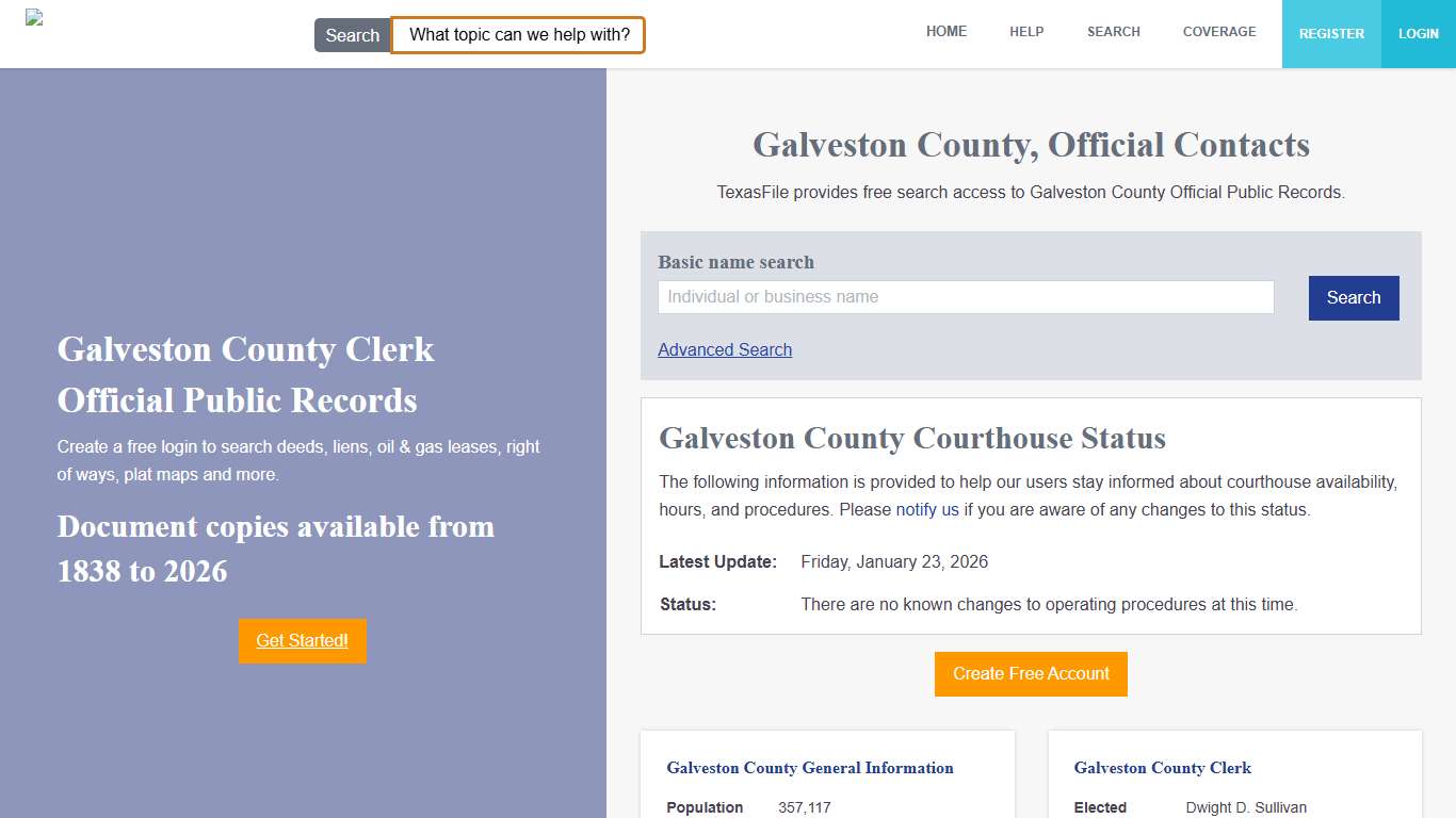 Galveston County Clerk Official Public Records TexasFile